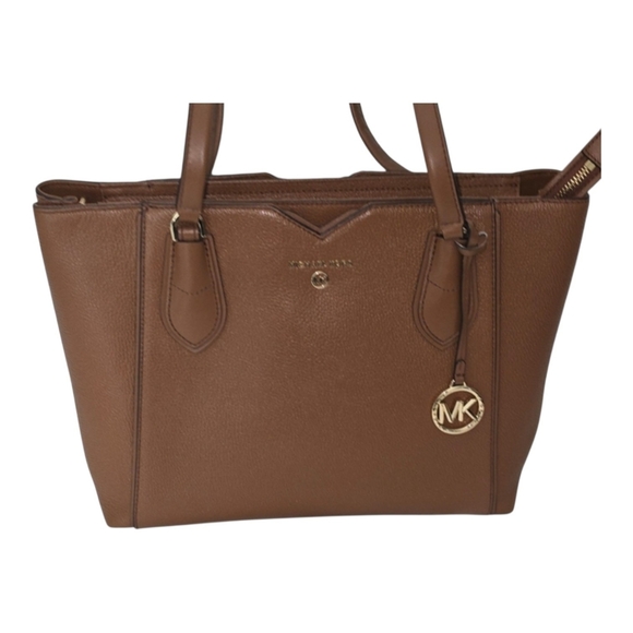 LIKE NEW AUTHENTIC MICHAEL KORS DESIGNER MEDIUM PEBBLED LEATHER TOTE BAG LUGGAGE - Picture 2 of 11